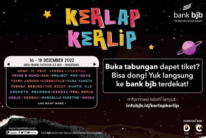 
					Buka Tabungan bank bjb Bisa Dapat Tiket Kerlap-Kerlip Festival 2022