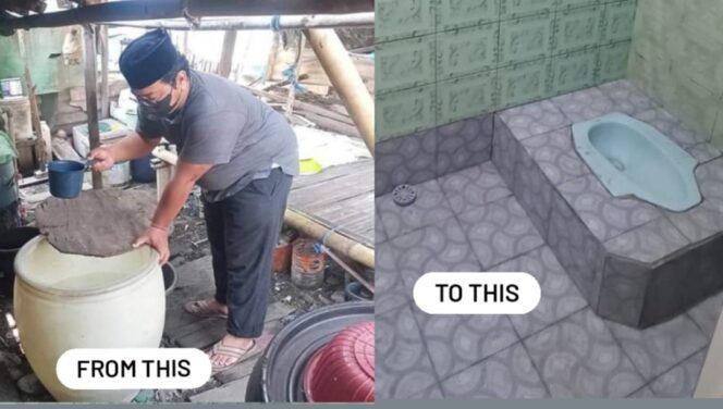 
 Koordinator Jaringan Nurani Rakyat (Janur) Banten, Ade Yunus saat Membangun MCK Masyarakat dibilangin Pakuhaji Kabupaten Tangerang. Foto : TangerangPos