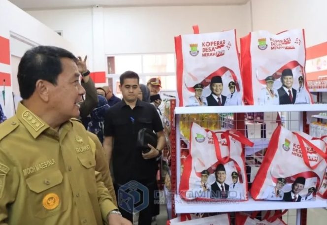
 Bupati Tangerang Moch Maesal Rasyid saat menghadiri peresmian Kelembagaan Koperasi Desa Merah Putih (KDMP) di Desa Sarakan Kecamatan Sepatan. Foto: ist