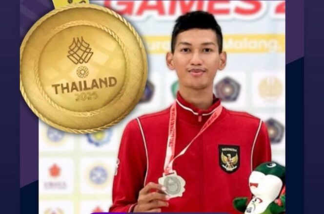
 Atlet Taekwondo asal Provinsi Banten, Arya Danu Susilo, menambah medali emas Skuad Merah Putih di SEA Games 2025 Thailand. Foto: Ist