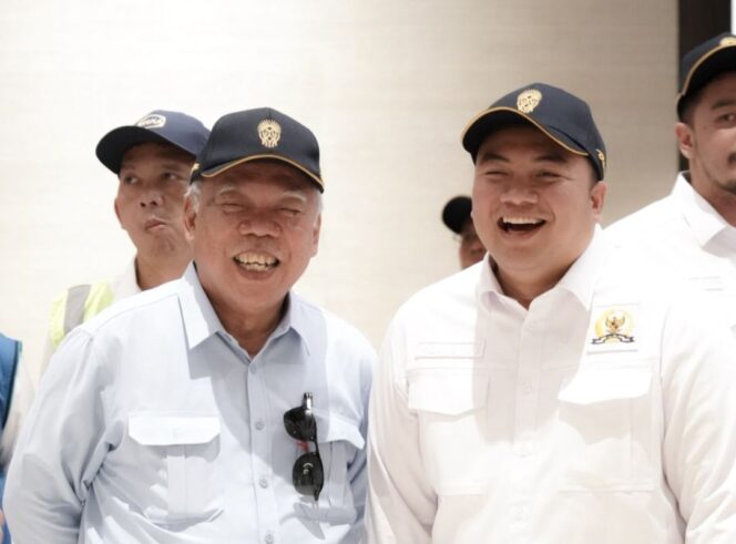 
 Kepala Otorita Ibu Kota Nusantara, Basuki Hadimuljono dan Anggota DPR RI Komisi VI, Kawendra Lukistian. Foto: Gung